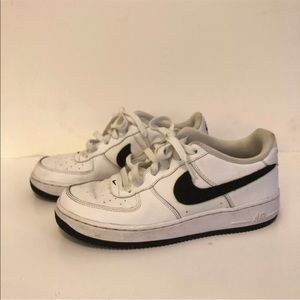 Nike Air Force 1 Kids White with Black Swoosh